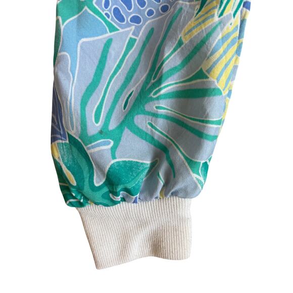 Vintage Retro 1980s/90s Cricket Lane Polyester Windbreaker - Jungle Leaves - Picture 7 of 10